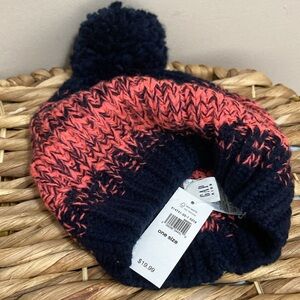 🆕 GAP Kids' Dark Blue and Coral Knit Beanie! 💥